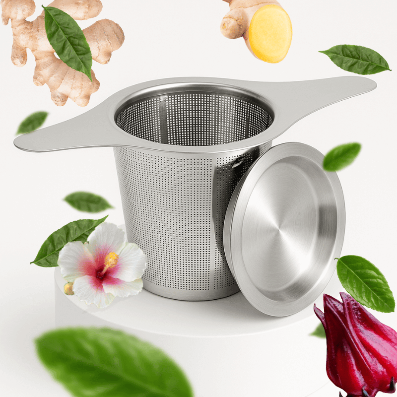 Praktisches Teesieb aus Edelstahl mit Deckel Guayusa Tee kaufen GUYA Guayusa Online Shop